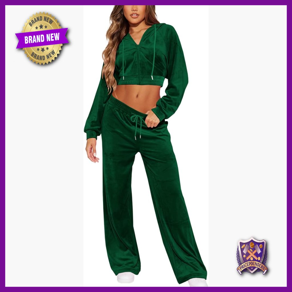Velvet Tracksuit Set With Hoodie And Joggers, X-Large Size